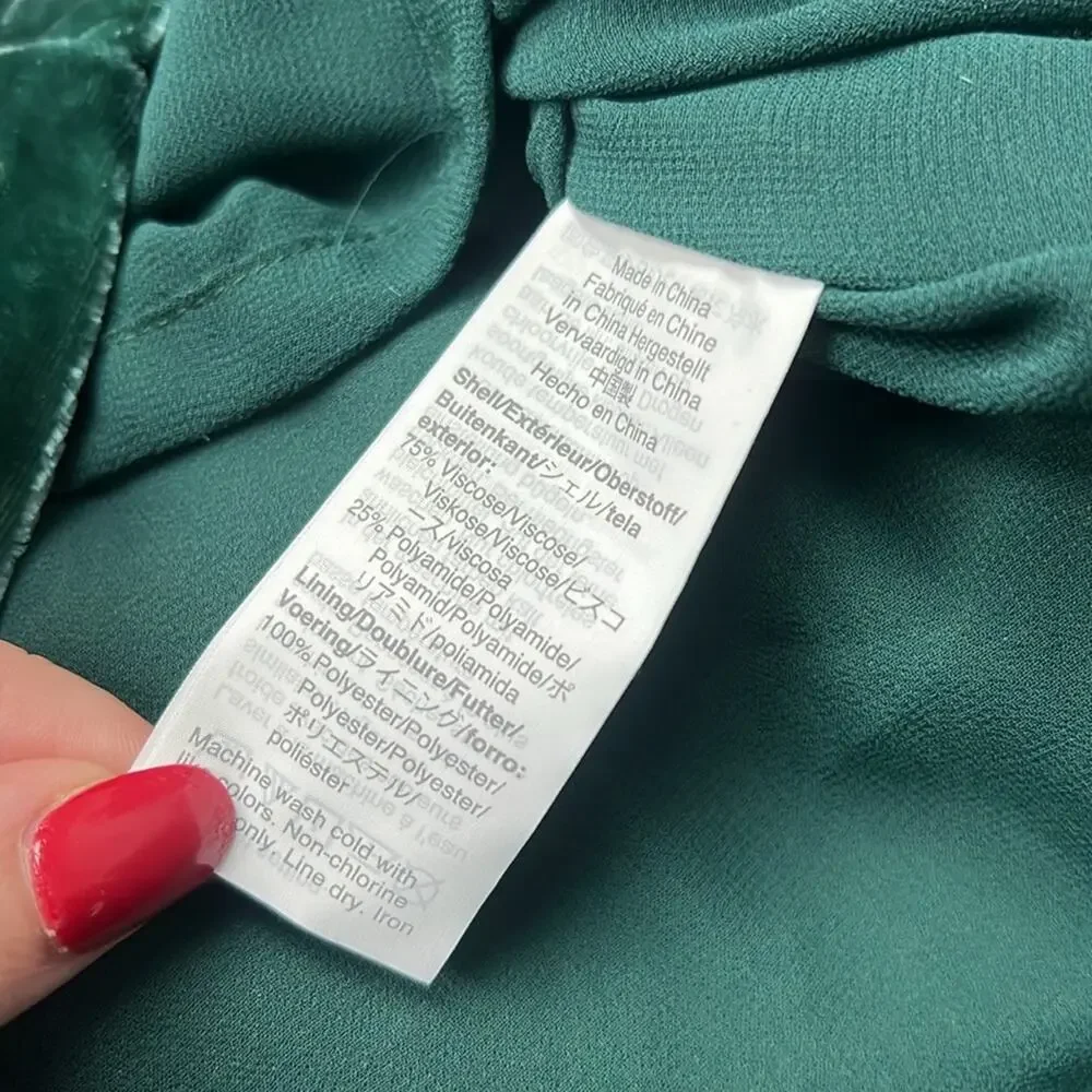 NWT J. Crew Velvet Emerald Green Tank Top V-neck Dressy Blouse Small